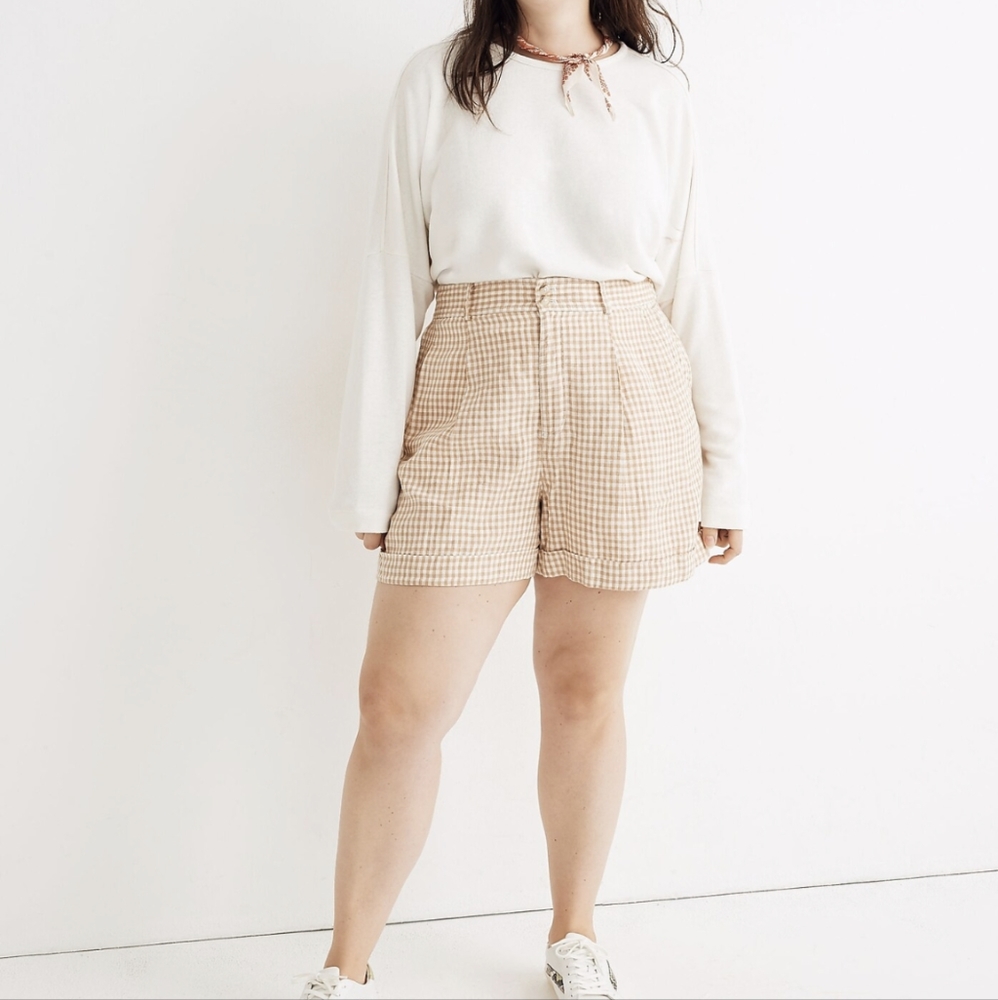 Madewell Gingham Linen Shorts